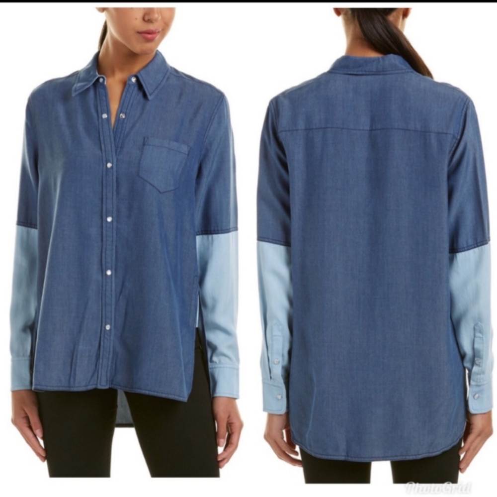 Vince Color Block Chambray shirt